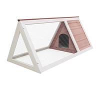 Tidyard Gabbia Coniglio Legno Casetta Animali da Compagnia Gabbia Esterno 98 x 50 x 41 cm Bianco e Marrone