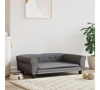 Tidyard Lettino per Cani,Divano Imbottito per Cani,Divano per Animali Domestici,Lettini per Cani,Lettino per Animali,con Braccioli e Schienale,Grigio 95x55x30 cm in Similpelle