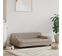 Tidyard Lettino per Cani,Divano per Animali Domestici,Divano Imbottito per Cani,Lettini per Cani,Lettino per Animali,Cuccia Cane Interno,Cappuccino 90x53x30 cm in Similpelle