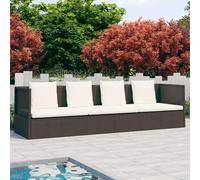 Tidyard Lettino Prendisole da Giardino, Cuscini in polyrattan, 200 x 60 x 58 cm, Marrone, per terrazzo Balcone