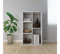 Tidyard Libreria Credenza Moderna in Truciolato Bianco con 5 Scromparti,Credenza Bianca Moderna,Mobili Soggiorno Bianchi 45x25x80 cm