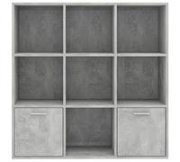 Tidyard Libreria Grigio Cemento, Design elegante e classico, 7 Cubi Aperti e 2 Ante, Truciolato, 98x30x98 cm, for Arredamento Casa