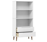 Tidyard Libreria MOLDE,Libreria Scaffale,Libreria Verticale,Libreria Moderna,2 Scomparti e 2 cassetti,Librerie per Soggiorno,Bianca 85x35x170,5 cm