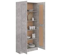 Tidyard Libreria Scaffale Mobiletto Armadietto Mobile in Truciolato con 2 Ante per la Casa e L'Ufficio Mobiletto Multiuso Armadio a Terra Armadio di stoccaggio 82,5x30,5x185,5 cm Grigio Cemento