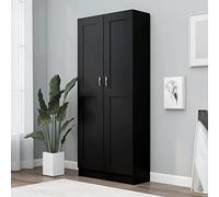 Tidyard Libreria Scaffale Nera 82,5x30,5x185,5 cm in Truciolato,Armadio di Stoccaggio Armadio da Pavimento,Libreria per Soggiorno,Scaffale,Mobiletto,Armadietto,Mobile Armadio con 2 Ante