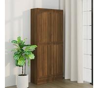 Tidyard Libreria Scaffale Rovere Marrone 82,5x30,5x185,5 cm Legno Multistrato,Armadio di Stoccaggio da Pavimento,Libreria per Soggiorno, Mobiletto, Mobile con 2 Ante