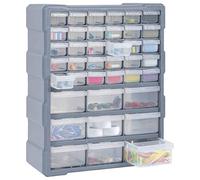 Tidyard Mobile Contenitore con 39 Cassetti,Cassettiera Box Organizer Porta Minuteria per Officina,Cassetti Multiuso,Scatole per Cucito in Plastica/Scatole per Componenti 38x16x47 cm