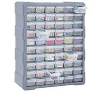 Tidyard Mobile Contenitore con 60 Cassetti,Cassettiera Box Organizer Porta Minuteria per Officina,Cassetti Multiuso,Scatole per Cucito in Plastica/Scatole per Componenti 38x16x47,5 cm