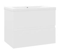 Tidyard Mobile da Bagno,Sospeso,con Lavabo,Integrato,in Truciolato,Bianco,Moderno,con Cassetti,60 cm,Mobile Sottolavabo da Bagno Sospeso Moderno,Armadietto Sottolavabo Sospeso Moderno con Lavandino