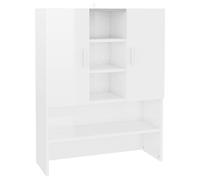 Tidyard Mobile per Lavatrice con Ripiani Salvaspazio, Armadietto Bagno sopra Lavatrice, Scaffale WC, Bianco Lucido 70,5x25,5x90 cm