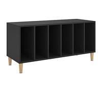 Tidyard Mobile Porta Dischi,Armadietto Porta CD,Supporto per Giradischi,Mobiletto Multiuso,Mobili Soggiorno,Libreria per Soggiorno,Armadio di Stoccaggio,Nero 100x38x48 cm in Legno Multistrato