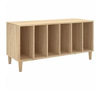 Tidyard Mobile Porta Dischi,Armadietto Porta CD,Supporto per Giradischi,Mobiletto Multiuso,Mobili Soggiorno,Libreria per Soggiorno,Armadio di Stoccaggio,Rovere Sonoma 100x38x48cm in Legno Multistrato