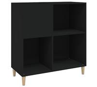 Tidyard Mobile Porta Dischi,Armadietto Porta CD,Supporto per Giradischi,Mobiletto Multiuso,Mobili Soggiorno,Libreria per Soggiorno,Armadio di Stoccaggio,Nero 84,5x38x89 cm in Legno Multistrato