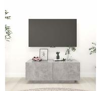 Tidyard Mobile TV Moderno - Mobiletto Basso Porta TV per Soggiorno, Grigio Cemento, 100x35x40 cm in Truciolato