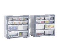 Tidyard Mobili Contenitori con 12 Cassetti 2 pz 26,5x16x26 cm,Mini Cassettiera Attrezzi in Plastica