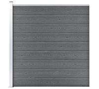 Tidyard Pannello di Recinzione,da Giardino,per Esterno,in WPC,Grigio,e Alluminio,175x186 cm,Recinzione da Giardino,Recinzione da Esterno,Pannello a Parete,Pannello Divisore Esterno