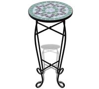 Tidyard Piante Display Stand in Metallo, Espositore per Mosaico, Stile Shabby Chic, Verde e Bianco