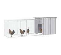 Tidyard Pollaio,Gabbia,per Polli,da Esterno,in Acciaio Zincato,Grigio,300x91x100 cm,Gabbia per Polli da Esterno,Pollaio da Giardino,Pollaio Metallo,Pollaio in Acciaio,Pollaio Polli,Pollaio Grande