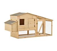 Tidyard Pollaio in Legno Massello di Pino, Pollaio per Galline da Esterno, Pollaio Gabbia per Galline da Esterno con Zona di Corsa e Nido, Gabbia di Pollo Grande da Giardino, 178x67x92 cm