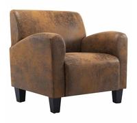Tidyard Poltrona divano marrone, dimensioni 70x69x72 cm, similpelle scamosciata