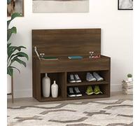 Tidyard Scarpiera in Legno Multistrato, Panca Contenitore da Ingresso Marrone 80x30x45 cm, Portascarpe con Cassapanca in Rovere