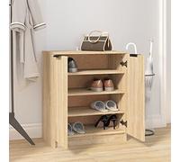 Tidyard Scarpiera Rovere Sonoma 59x35x70 cm,Scarpiera con Ante,Scarpiera a Due Ante,Mobile Porta Scarpe Scarpiera Salvaspazio Slim,Scarpiera in Legno Multistrato
