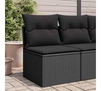 Tidyard Sedia da Giardino in Polyrattan Nero con Cuscini, Senza Braccioli, con Contenitore Impermeabile, per Balcone, Terrazzo e Patio 365984