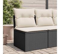 Tidyard Sedia da Giardino in Polyrattan Nero con Cuscini, Senza Braccioli, con Contenitore Impermeabile, per Balcone, Terrazzo e Patio 366011