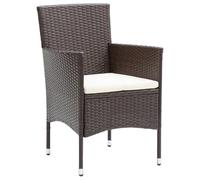 Tidyard Sedie da pranzo per giardino, 4 pezzi, in polyrattan marrone, per esterni