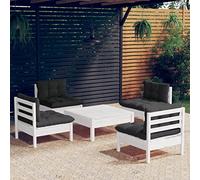 Tidyard Set 5 pz,Divani,Pallet,Modulari,da Giardino,per Esterno,in Legno Massello di Pino,con Cuscini,Salotto da Giardino Esterno,Divano Angolare,Divano Modulare,Divano 4 Posti,Divano Patio Terrazzo