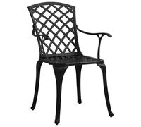 Tidyard Set da Bistrot, 3 pezzi in alluminio pressofuso nero, tavolino e sedie per esterno per balcone, terrazza o caffetteria