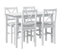 Tidyard Set da pranzo 5 pezzi, bianco, per sala da pranzo e interni