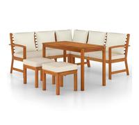 Tidyard Set da pranzo da giardino, 6 pezzi, con cuscini, legno massello di acacia, for esterno