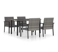 Tidyard Set da Pranzo da Giardino con Cuscini in Polyrattan 5 pz Set da Giardino Tavolo e Sedie in Rattan Tavolo Rettangolare e 4 Sedie,Set Mobili da Giardino in Polyrattan