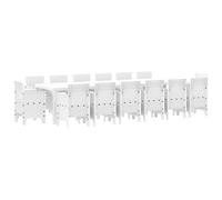 Tidyard Set da Pranzo per Giardino 15 pcs Bianco Rattan Polt3378646IT