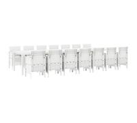 Tidyard Set da Pranzo per Giardino 15 pcs Bianco Rattan Polt3378806IT