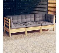 Tidyard Set Divani,Pallet,Modulari,da Giardino,per Esterno,in Legno Massello di Pino,con Cuscini,Divano 2 Posti,3 Posti,4 Posti,Salotto da Giardino Esterno,Divano Angolare,Divano Modulare,Divano Patio
