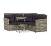 Tidyard Set divano a L, divano da giardino 2 pezzi grigio, polyrattan, per terrazza o veranda