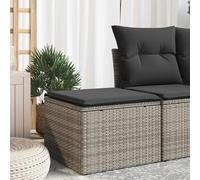 Tidyard Sgabello da Giardino con Cuscino 55x55x37 cm in Polyrattan, Grigio con Cuscino Grigio Scuro, per Esterno, Patio e Terrazzo 366117