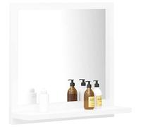 Tidyard Specchio da Bagno, Specchio con Mensola, Specchio con Cornice, Specchio a Muro da Bagno Moderno, Specchio da Parete Rettangolare, Specchio Bagno, Bianco 40x10,5x37 cm in Truciolato