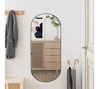 Tidyard Specchio da Parete,Specchio da Bagno,Specchio a Muro Moderno,Specchio Camera da Letto,Specchio da Soggiorno,Specchio per Corridoio,Specchio Vetro Ovale 35x80 cm