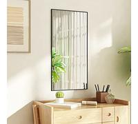 Tidyard Specchio da Porta e Camera da Letto, per Soggiorno e Corridoio, Nero 40x80 cm, Vetro e Alluminio