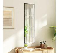 Tidyard Specchio da Porta, Specchio Camera da Letto, Specchio da Soggiorno, Specchio per Corridoio Nero 30x100 cm Vetro e Alluminio
