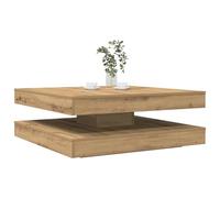 Tidyard Tavolino da caffè Girevole a 360 Gradi Artigianale 90x90x34,5cmScrivania Rovere Artigianale