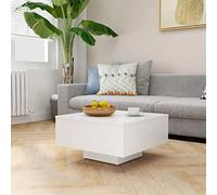 Tidyard Tavolino da Salotto Bianco,Tavolini,Tavolino da caffè,Tavolo da Divano,Tavolino Basso da Salotto,Tavolino Salotto Moderno 60x60x31,5 cm in Truciolato