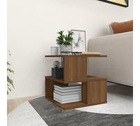 Tidyard Tavolino da Salotto con Scomparti,Tavolino Laterale da Letto,Tavolino Piccolo Salotto,Tavolino da Divano Moderno,Comodini,Comodino Cameretta,Rovere Marrone 40x40x40cm Legno Multistrato