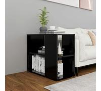 Tidyard Tavolino da Salotto con Scomparti,Tavolino Laterale da Letto,Tavolino Piccolo Salotto,Tavolino da Divano Moderno,Comodini,Comodino Cameretta,Nero 60x30x50 cm in Truciolato