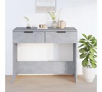 Tidyard Tavolo consolle Tavolo da divano con 2 cassetti Tavolo d'ingresso moderno Tavolo ausiliario per ingresso corridoio soggiorno in legno compensato grigio calcestruzzo 90 x 36 x 75 cm