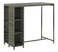 Tidyard Tavolo da Bar Giardino Esterno con Ripiani Portavini in Polyrattan 120x60x110 cm,Tavolo Penisola da Bar con Ripiano,Tavolo Alto in Rattan,Tavolo da Bar da Esterno,Tavolo da Bar Patio