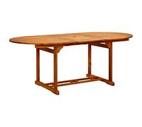 Tidyard Tavolo,Ovale,da Pranzo,Cucina,da Giardino,Esterno,Estensibile,in Legno di Acacia,Marrone,200x100x75 cm,Tavolo da Giardino,Esterno Allongabile,Tavolo da Pranzo da Giardino Estensibile in Legno